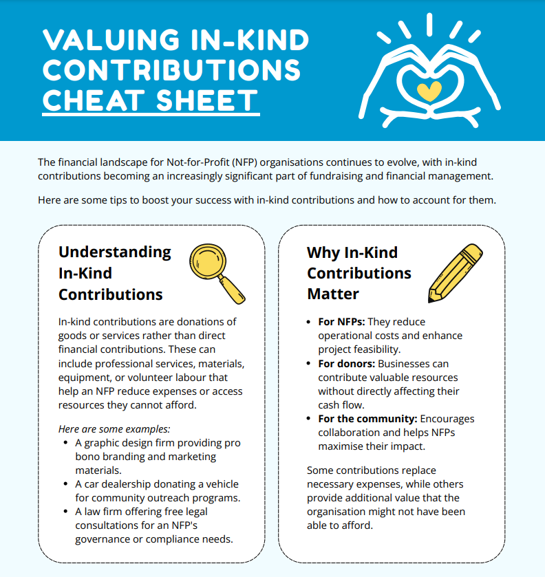 In-kind Contribution Cheat Sheet for Grant Success